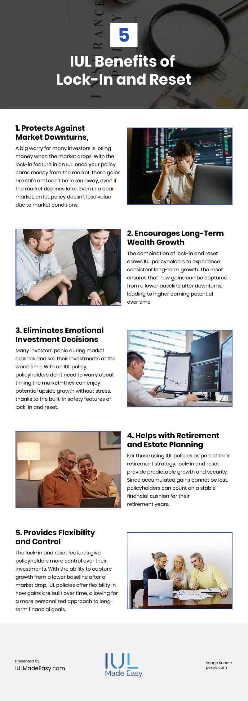 5 IUL Benefits of Lock-In and Reset Infographic